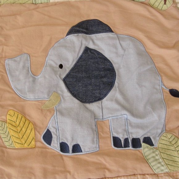 VTG Baby Quilt Crib Blanket Zoo Giraffe Lion Turtle Gator Giraffe Safari Jungle - Picture 3 of 9